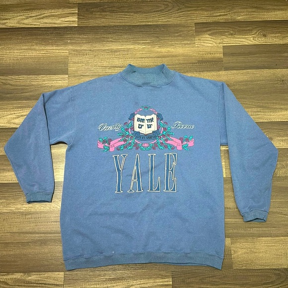 Vintage Yale Mock Neck Sweatshirt - Picture 1 of 6